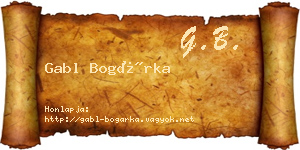 Gabl Bogárka névjegykártya